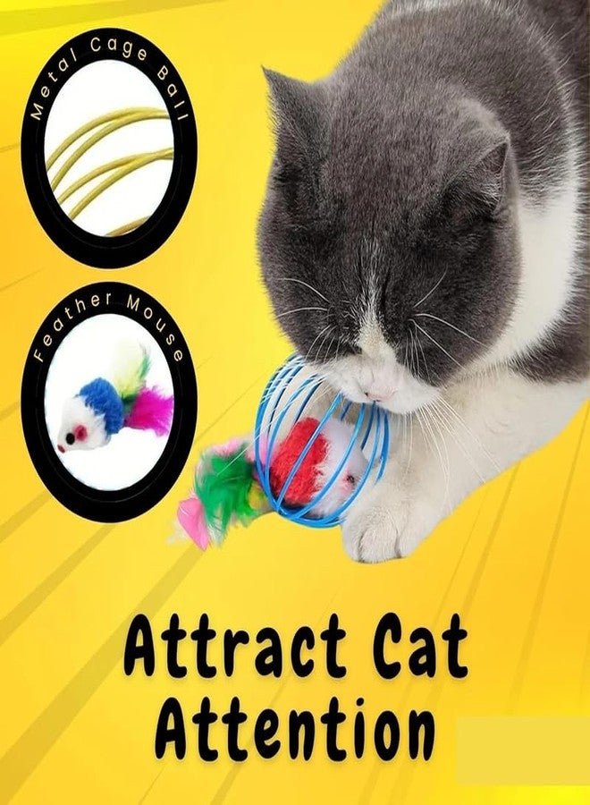 KittuPet لعبة كرة الفأر التفاعلية من KittuPet للقطط | لعبة مطاردة بذيل ريشة للقطط الصغيرة | لعبة تمرين ممتعة، عبوة من قطعة واحدة - Image 5